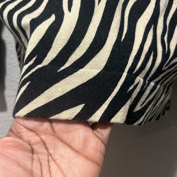 J.Crew Factory Women's Animal-print Zebra Teddie Cotton Sweater Size XS - Picture 7 of 8
